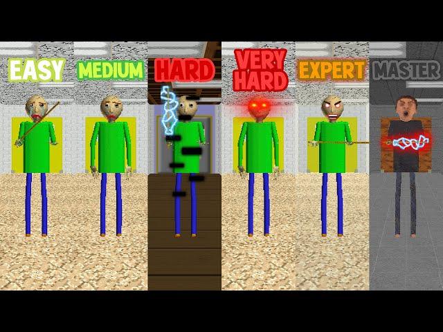 Baldi Basics Difficulty Modes: Easy to Master even Harder - All Perfect!