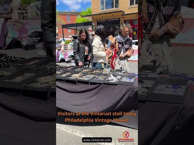 Visitors at the Vintarust stall today Philadelphia Vintage Market 