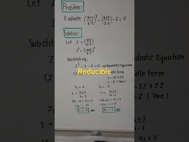 Quadratic Equation @ProfDavidJDelosReyes #algebra #shorts #reducible #prealgebra