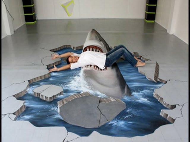 Amazing 3D Floor art- optical illusion