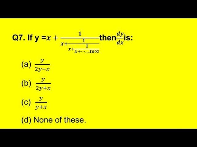 MCQ of continuity and Differentiation/clarity of concepts/ Must watch for simple way to solve mcq