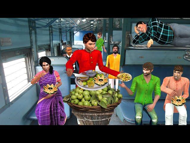 Masala Guava Wala Street Food in Train Yummy Tasty Guava Hindi Kahaniya Moral Stories Comedy Video