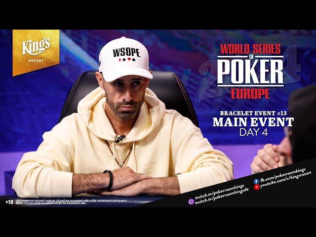  WSOPE 2024: Main Event Day 4 | €1.3M for 1st | live from King's Resort 