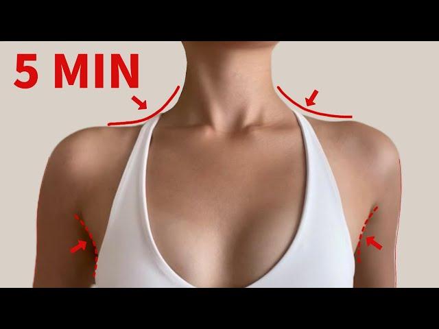 Get FEMININE SHOULDERS/NECKLINE - 5 Min lymphatic STRETCH for lean shoulders & defined Collarbones