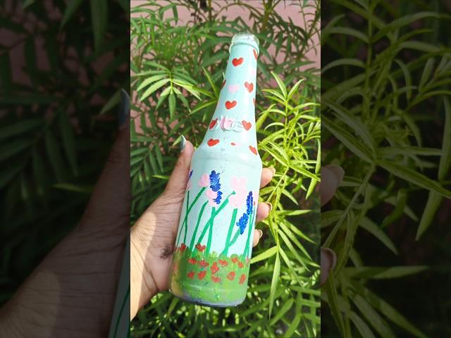 Diy bottle art ||Reuse old glass bottle .#trending #trendingshorts #diy #viralshorts #homedecor