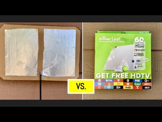 Homemade Indoor Flat TV Antenna Surprises in Test vs Mohu Leaf OTA TV Antenna!