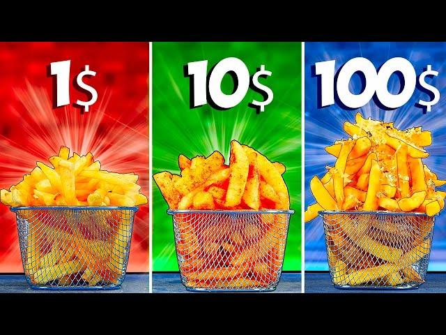 1$ vs 10$ vs 100$ Crispy French Fries