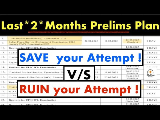 What To Do In Last *2 Months* For Prelims 2025| Last 2 Months Prelims Strategy#ias  #thinkbasicfolks