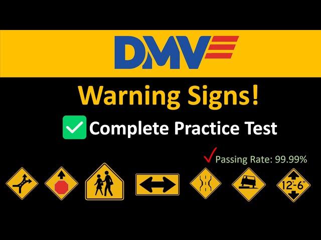 DMV Road Sign 2024 Complete Practice Test (WARNING SIGNS) with Explanation