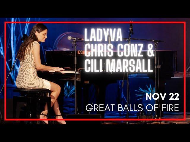 LADYVA, CILI MARSALL & CHRIS CONZ rock out with Great Balls of Fire on three Boogie Woogie Pianos!