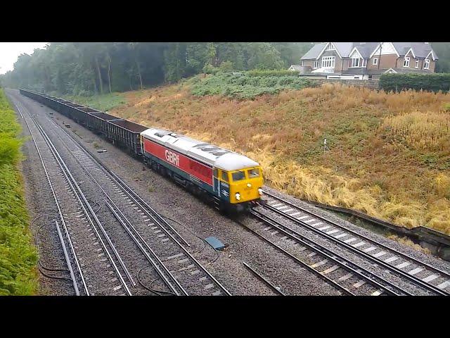 A wet 20 minutes with GBRf 69004 and GBRf 47739 + SWR 701050, near Woking on 17/08/22