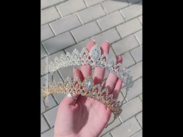 Hair accessories tiara Crown gold silver, диадема тиара бижутерия, прикраса біжутерія люкс якість