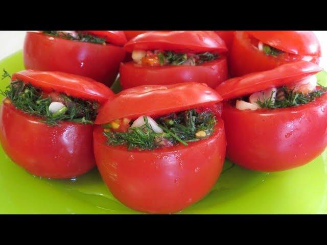 TOMATOES in TATAR. Recipe for a QUICK salting of tomatoes. Marinated with dill and garlic.