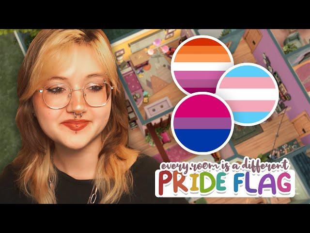 Every Room is a Different PRIDE FLAG  | Sims 4 Build Challenge