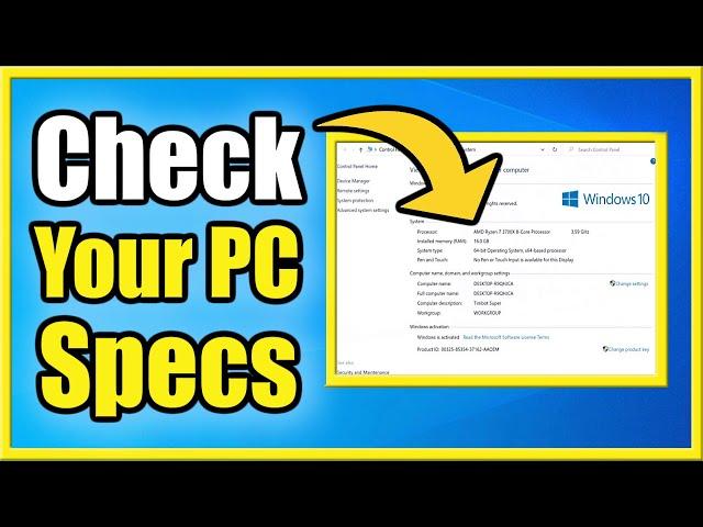 How to Check PC Specs on Windows 10 PC (No Downloads required)