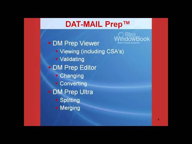 Window Book - DAT-MAIL Prep: A New Suite of Products for Working With your Mail.dat files (12/13/11)