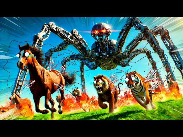 LA CARRERA DE ANIMALES CONTRA LOS ROBOTS | ANIMAL REVOLT BATTLE SIMULATOR