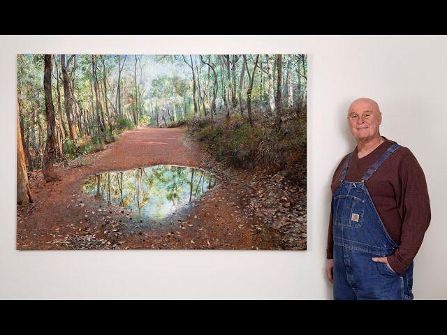 The Puddle, painting by Peter Kendall, presented by Professor Knestor Jackdaws