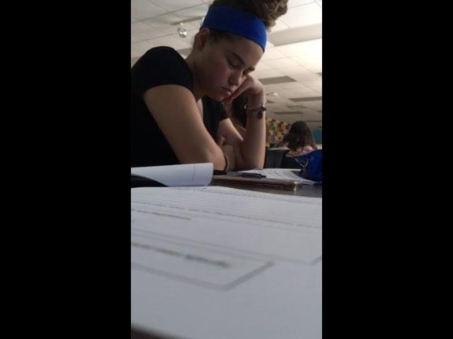 Girl falls asleep in class