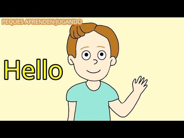 Saludos y despedidas en inglés para niños  Video  para aprender inglés con dibujos de Peques Aprende