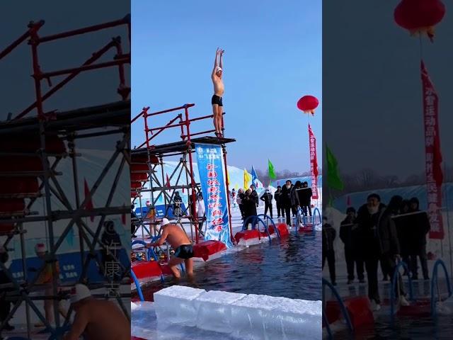 Extremely cold winter swimming and diving in Hulin, here we come. Popular. What winter should be