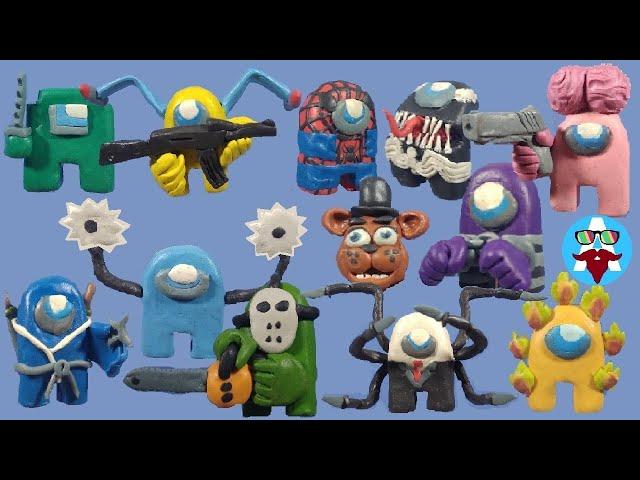 5 Часть 12 НОВЫХ ПЕРСОНАЖЕЙ АМОНГ АС | Among us with clay