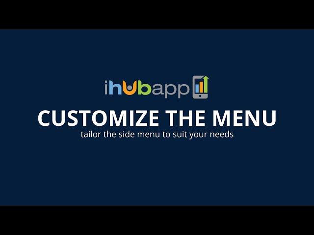 Using the IHUBApp Menu Editor