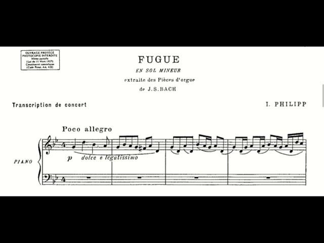 J.S. Bach - Little Fugue in G minor (I. Philipp, BWV578), Piano Sheet Music