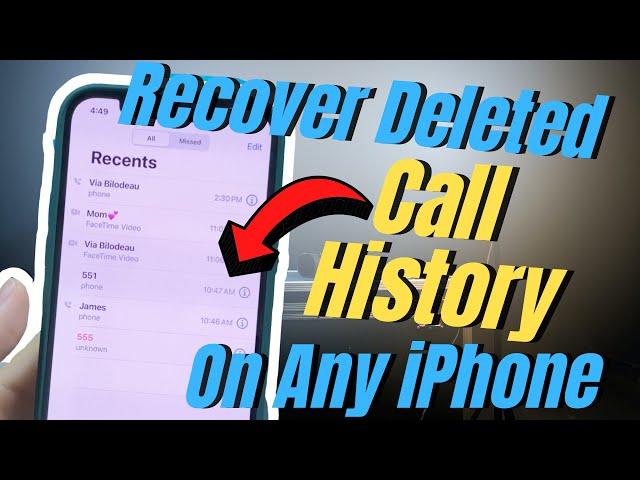 Must Know: How to Recover Deleted Call History on iPhone | Get Back Incoming, Outcome & Missed Calls