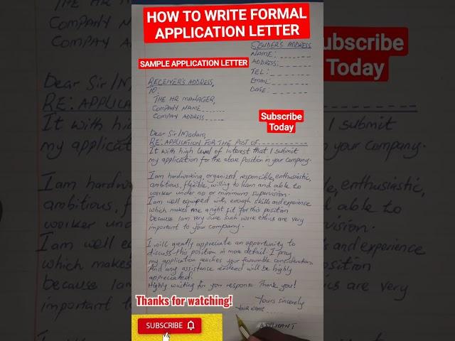 Application Letter. How to write a formal application letter.