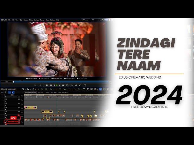 Zindagi Tere Naam Edius Cinematic Wedding Song Project Free Download Hare || SURESH EDITS