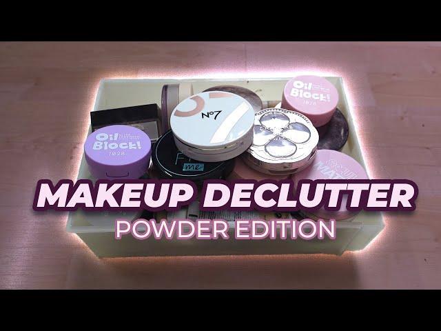 saying BYE to my 2018 powders | makeup declutter