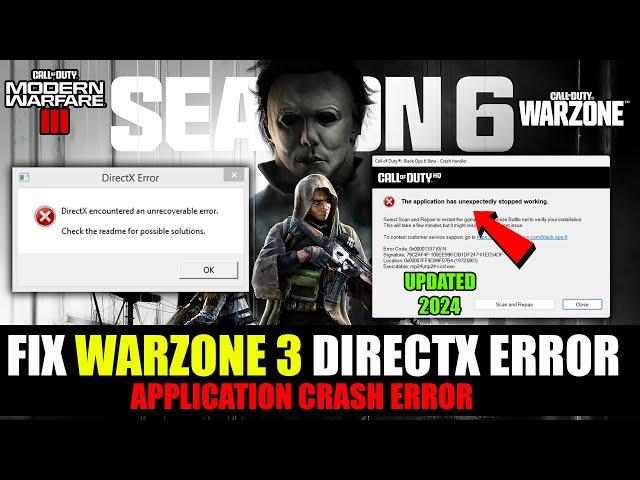 How To Fix Warzone 3 Season 6 Crashing & Not Launching - DirectX Error & Game_steam_ship.exe Error