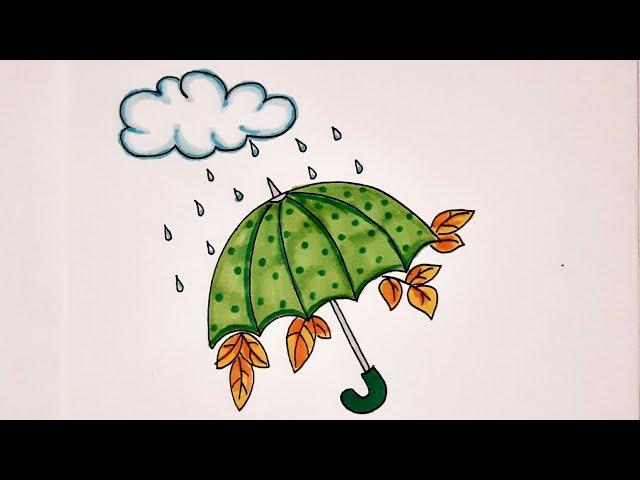 Как нарисовать осенний рисунок/How to draw an autumn drawing