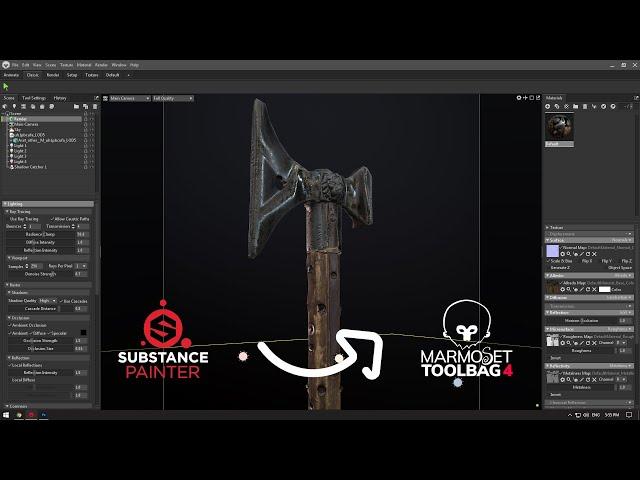 Substance Painter to Marmoset Toolbag 4 Rendering Workflow Tutorial 2021