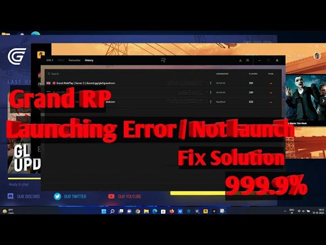 How to fix Grand RP Launch error / Not launch problem || Fix 999.99% #gaming