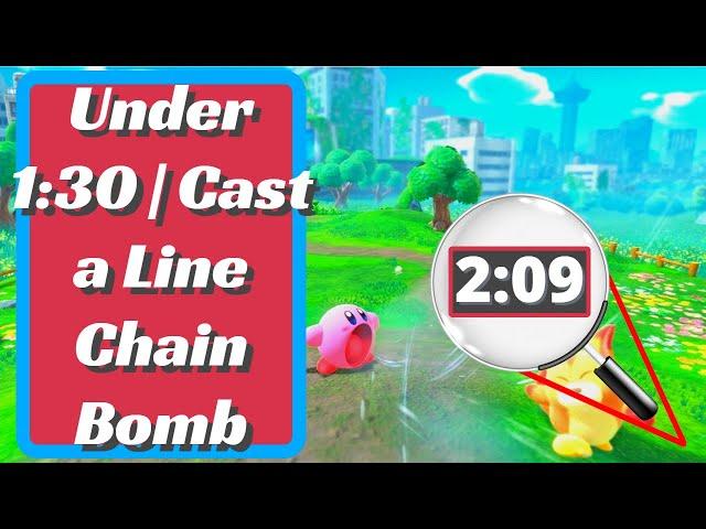 Chain Bomb Treasure | Under 1:30 | Cast a Line Chain Bomb Trial - Kirby And The Forgotten Land