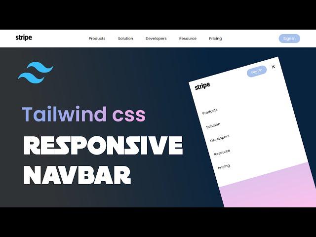 How to make a responsive navbar with tailwind css | tailwind css tutorial | #tailwindcss