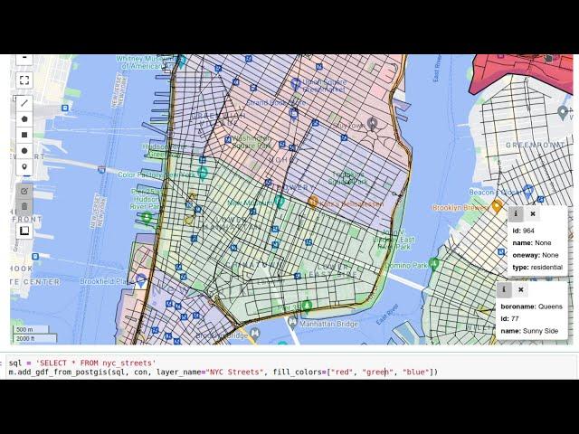 Using leafmap with PostGIS database