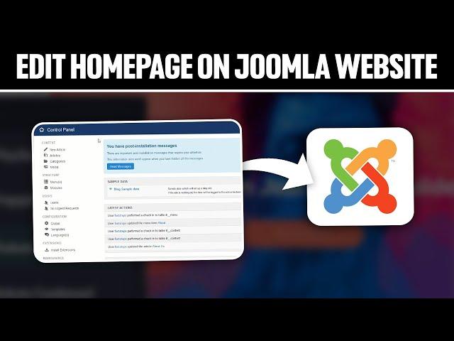 How To Edit Homepage On Joomla Website 2024! (Full Tutorial)