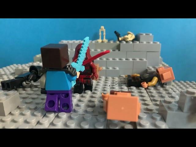 Lego reality war herobrine vs nether king and wither skeleton warrior