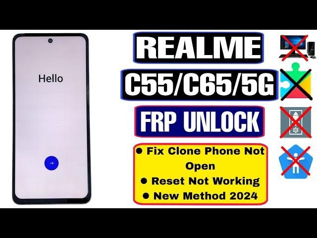 Realme C65/C55 FRP Bypass | Google Account Unlock Without PC | Android 14/13 Latest Method 2024