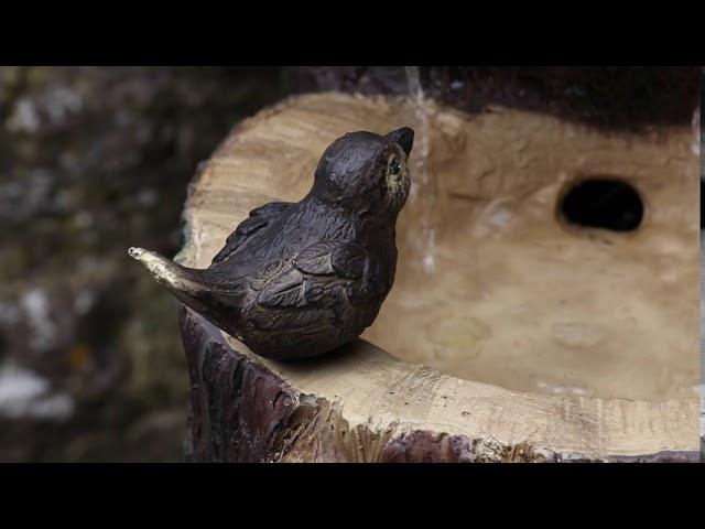 TREETRUNK BIRDBATH FOUNTAIN