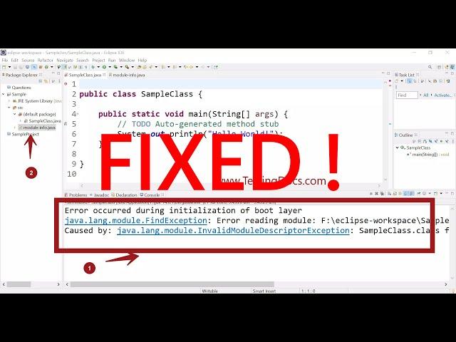 How To Fix Error Occurred During Initialization of Boot Layer Java Eclipse