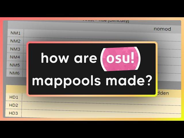 making an osu! mappool from start to finish