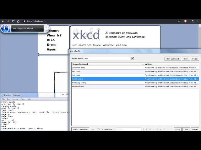 Making voice-controlled-XKCD profile using only voice recognition (via Voice Finger)