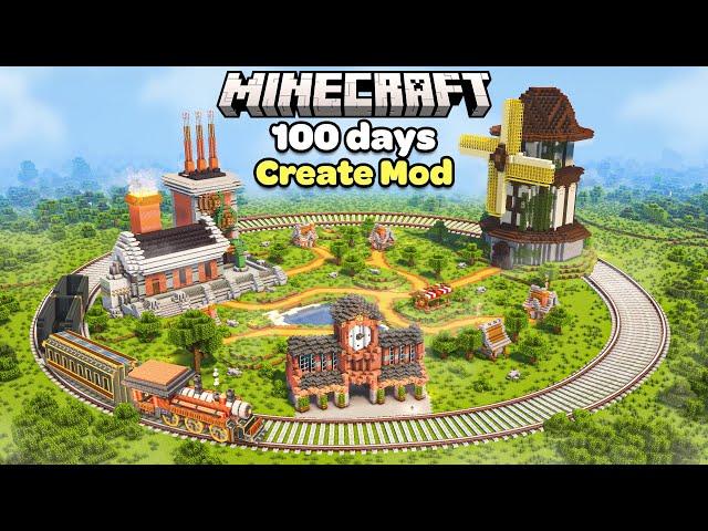 I Spent 100 Days Building with Create Mod in Minecraft