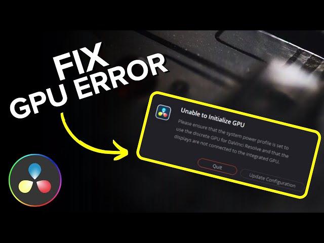 How to Fix Unable to Initialize GPU in DaVinci Resolve