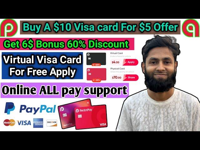  Redotpay visa card free | 5$ Bonus online international pay support virtual card 2025!