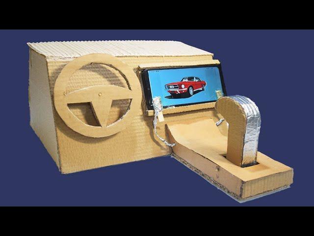 How to make steering wheel from cardboard with accelerator and brake - Cardboard project for school